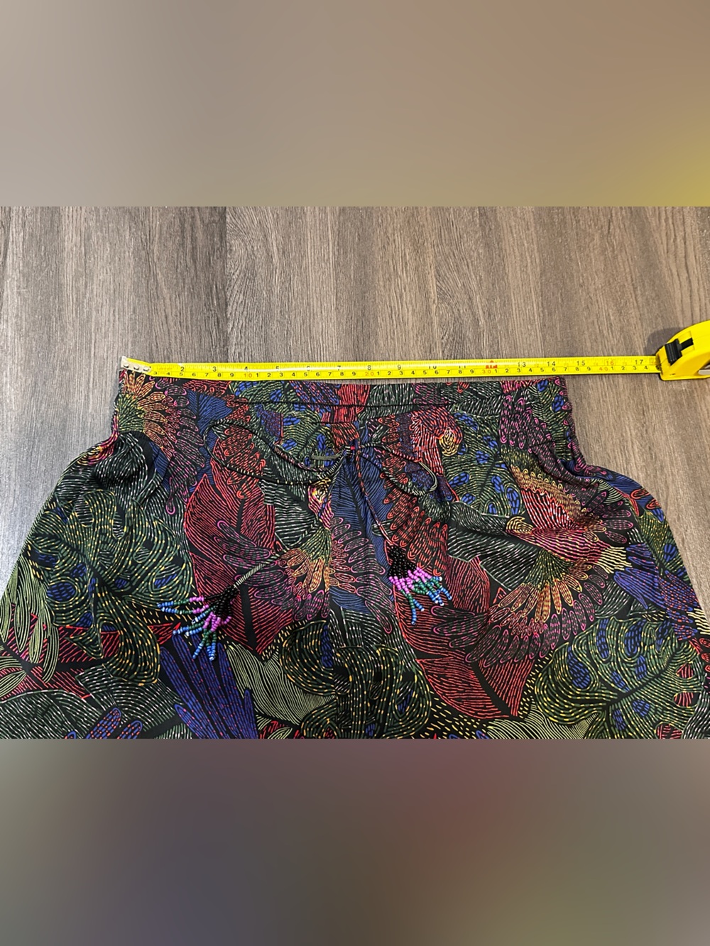 Rachel Zoe Tropical Bird Print Palazzo Pants Wide Leg High Rise Boho Flowy - Picture 7 of 11